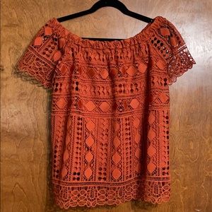 Maurices lace overlay shirt